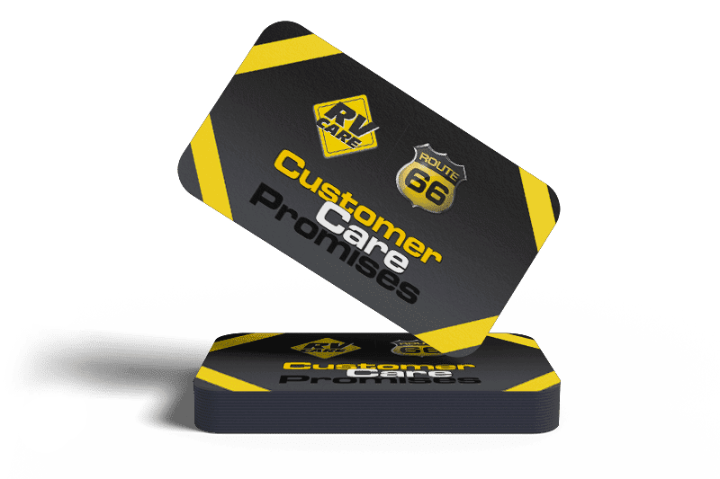 RV Care Customer Care Promises card