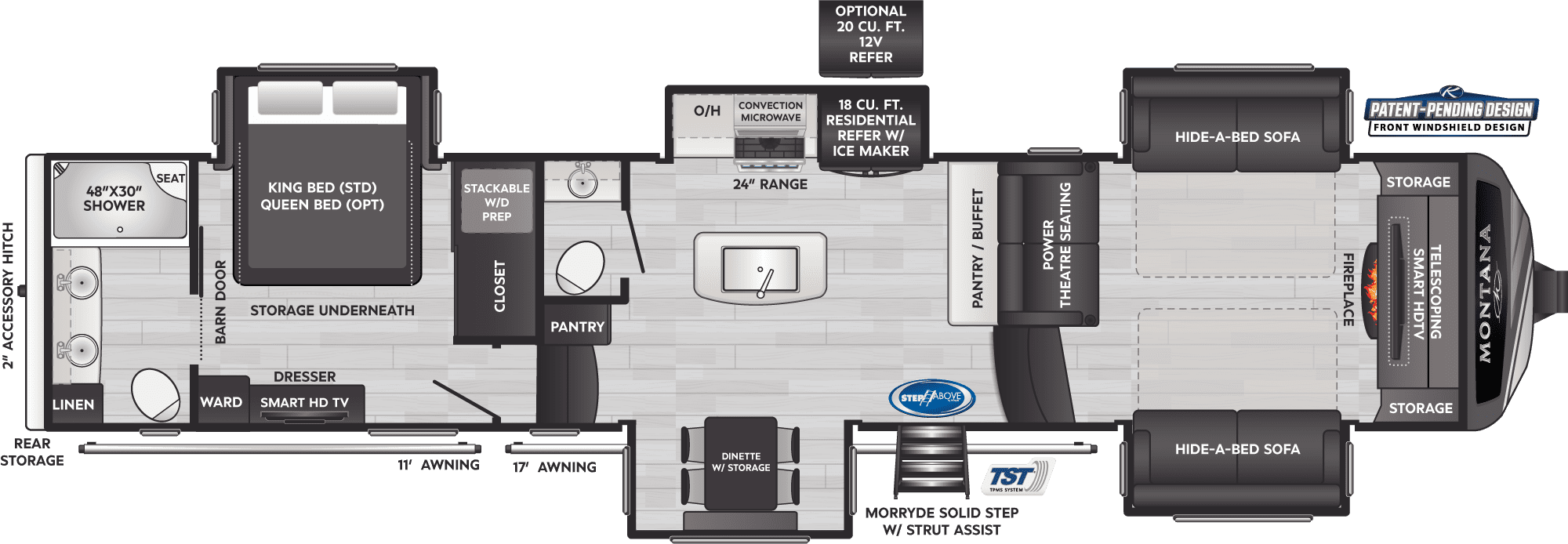 Floorplan of the Montana 3761FL