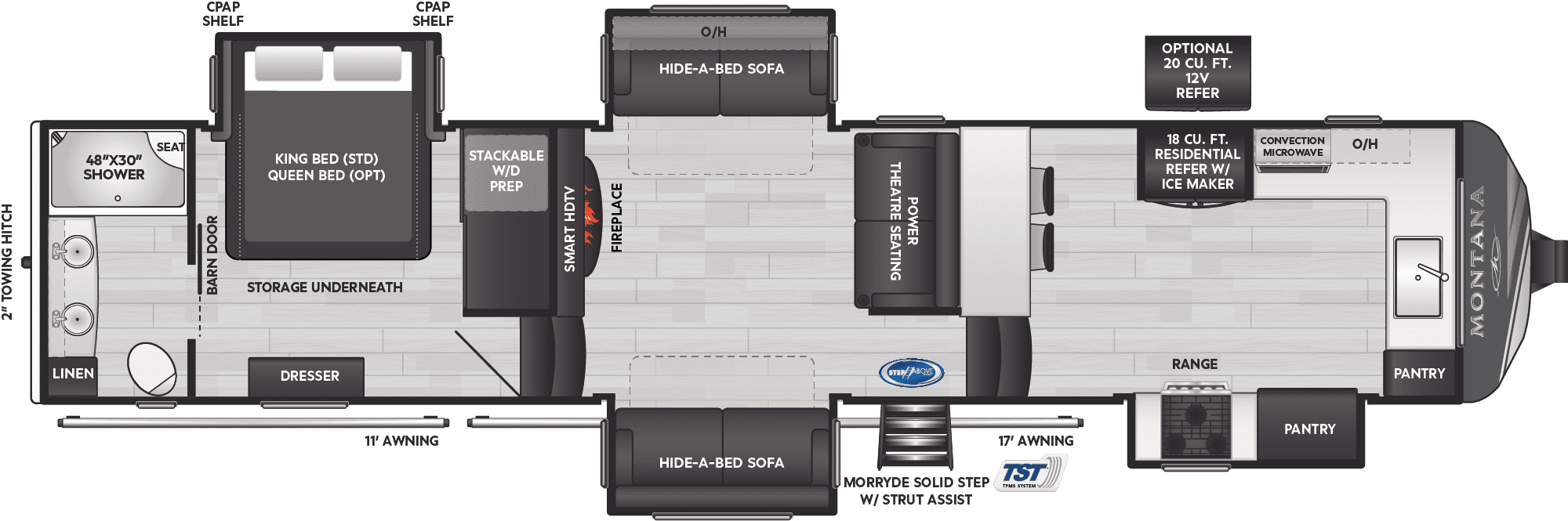 Floorplan of the Montana 3795FK
